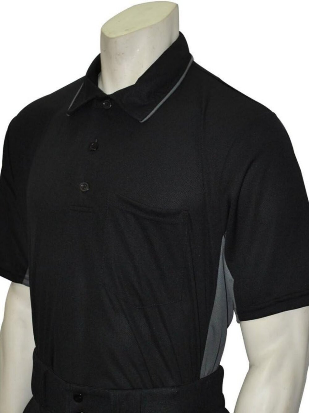 Men's Umpire Shirt - Performance Mesh Fabric, Black, Size Medium, Sports Gear